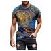 Toyfunny Plus Size Men Short Sleeve 3D Printed O-Neck Tops Tee T-Shirt Blouse