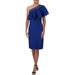 Tadashi Shoji Womens One Shoulder Sheath Cocktail Dress