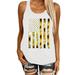 Womens Sunflower Racerback Tank Tops American Flag Print Casual Summer Shirts