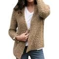 Alloet Long Sleeve Women Fleece Coat Cardigan Sweater Winter Jacket