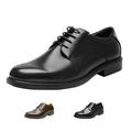 Bruno Marc Men Classic Oxford Shoes Business Dress Shoes for Men Lace Up Leather Shoes Downing-02 Black Size 15