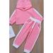 Puloru Toddler Baby Fall Clothes, Casual Long Sleeve Color Block Hoodie and Pants 2Pcs Outfits Set