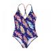 Mommy And Me Matching Swimsuit One Piece Floral Printed Bathing Suit Hollow Out Beach Wear