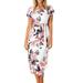 UKAP Summer Beach Dress for Ladies Casual V-neck Sundress Summer Floral Tunic Shirt Dress Summer Midi Dress