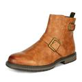 Bruno Marc Men Motorcycle Combat Riding Oxford Dress Chelsea Ankle Leather Boots CAMEL PHILLY_16 size 12