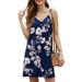 Sexy Dance Casual Loose Dress Summer Beach Sunflower Print Sleeveless Cami Sling Dress Holiday Evening Party Beach Cocktail Mini Dress