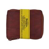 Genuine Cowhide Leather Mens Zipper Zip-Around Bifold Popular Card Holder Wallet