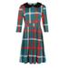 Seyurigaoka Plaid Round Neck One-Piece Family Dress for Women Parent-Child Outfit