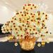 Acrylic Glass Beaded Money Tree Bonsai Bedroom Ornament Gift Feng Shui Crafts DIY Handmade for Wealth Luck with Pot