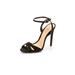 Schutz Women's Dollie Black Suede High Stiletto Heel Ankle Strap Sandal