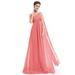 Ever-Pretty Womens One Shoulder Long Evening Prom Homecoming Party Dresses for Women 98163 Coral US14