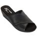 A2 by Aerosoles Womens Flower Pot Black Leather Wedge Sandals (9, Black)