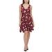 Kensie Women's Printed Handkerchief-Hem Fit & Flare Dress Red Size 2