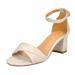 DREAM PAIRS Women's Fashion Duchess Ankle Strap Sandals Block Heeled Sandals DUCHESS_03 NUDE Size 10