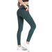 High Waisted Leggings with Pockets Yoga Pants for Women Workout Tummy Control(Dark greenï¼‰