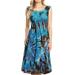 Sakkas Alba Women's Off The Shoulder Smock Ruffle Midi Dress Tie Dye & Embroidery - Turquoise - One Size Regular