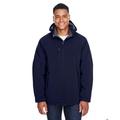 Men's Glacier Insulated Three-Layer Fleece Bonded Soft Shell Jacket with Detachable Hood - CLASSIC NAVY - M