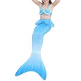 CVLIFE 3PCS Baby Girls Swimsuits Mermaid Tail Swimmable Bikini Set Beachwear Party Summer Holiday Kids Children Swimming Costumes 2-13Year