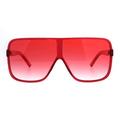 Womens Oversize Mob Color Flat Top Sport Racer Sunglasses Red