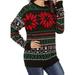 Women's Christmas elements digital printing round neck sweater daily wear