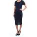 Bar Iii Women's Crew Neck Back-Zip Deep Black Dress Size Xs