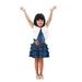 Summer Girl Navy Style Retro Denim Dress In The Child Sleeveless Skirt + Jacket + Belt Three-piece Set