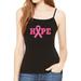 Junior's Pink Ribbon Hope V606 Black Spaghetti Strap Tank Top X-Large Black