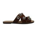 Marc Fisher Womens Bryte2 Leather Open Toe Casual Slide Sandals