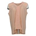 DG2 By Diane Gilman Women's Top Sz L Mixed Media V Neck Shell Pink 648-483