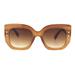 Womens Mod Angular Squared Thick Plastic Butterfly Diva Sunglasses Light Brown Gradient Brown