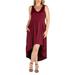 24/7 Women's Plus Size Comfort Apparel High Low Plus Size Party Dress with Pockets