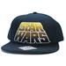 Star Wars Gold Word Crawl Logo Flat Bill Snapback Baseball Hat Cap