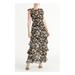 RACHEL ROY Womens Black Floral Keyhole Maxi Dress Size 10