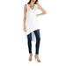 24/7 Comfort Apparel Women's Long Sleeveless Tunic Top with V Neck and Asymmetric Hem