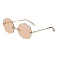 Luxsea Retro Polygon Borderless Sunglasses Driver's Goggles Men Women Metal Sunglasses Eyewear Color Sunglasses