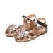 ZIYIXIN Girls Monochrome Flat Shoes Casual Light Cool Love Sequin Sandals