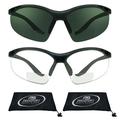 proSPORT 2 Pairs Safety BIFOCAL Sun Glasses Reader Grey Tint and Clear Lens ANSI Z87.1 Reading Magnification +2.00