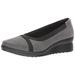 CLARKS Women's Caddell Dash Wedge Pump, Grey Synthetic Nubuc