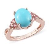 Shop LC Sterling Silver Sleeping Beauty Turquoise Pink Tourmaline Promise Ring