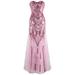 Angel-fashions Women's Sweetheart Tulle Floral Sequin Banquet Prom Dress