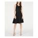 MICHAEL KORS Womens Black Lace Up Textured Sleeveless Scoop Neck Above The Knee Fit + Flare Cocktail Dress Size XXL