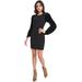 Black Halo Womens Archer Velvet Puff Sleeves Sheath Dress 12 Black