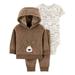 Child of Mine by Carter's Baby Boy Fleece Hoodie Jacket, Bodysuit & Pants, 3pc Outfit Set