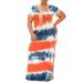 Colisha Women Summer Beach Sundress Plus Size Casual Long Dress Tie Dye Print Maxi Dress Short Sleeve Dresses