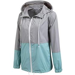 Xiaodriceee Womens Waterproof Raincoat Outdoor Hooded Rain Jacket Windbreaker S-2XL