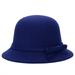 Women Wool Church Cloche Flapper Hat Lady Bucket Winter Flower Cap