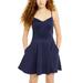 Dress Juniors A-Line V-Neck Open-Back Bow 7