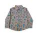 Infant Boys Gray Skateboard Llama Long Button Front Collared Dress Shirt 24m