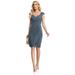 Ever-Pretty Women's V Neck Cap Sleeve Ruched Knee-Length Cocktail Dress 00272 Blue Small
