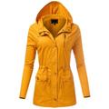 FashionMille Women Slim Fit Hooded Military Ultra Light-Weight Thin Anorak Utility Hoodie Jacket